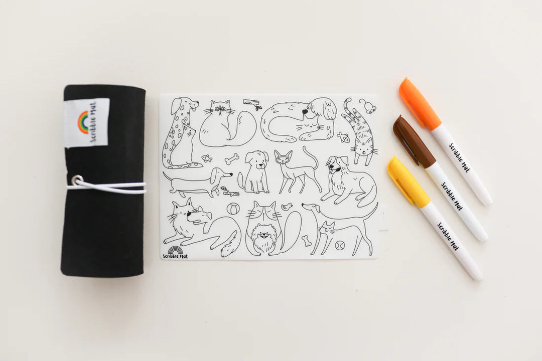 Reusable Mini Scribble Mat Set | Cats & Dogs
