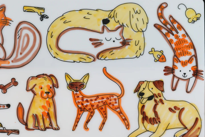 Reusable Mini Scribble Mat Set | Cats & Dogs
