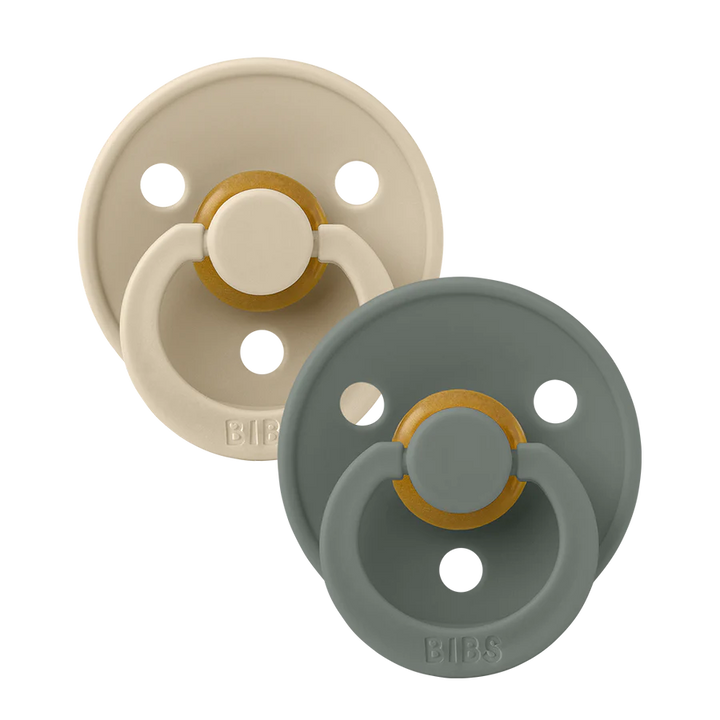 BIBS Round Colour Latex Dummies Twin Pack Size 2 (6-18 Months)