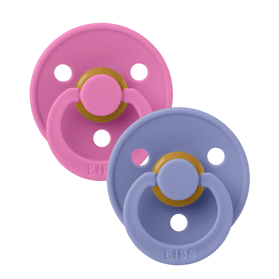 BIBS Round Colour Latex Dummies Twin Pack Size 2 (6-18 Months)