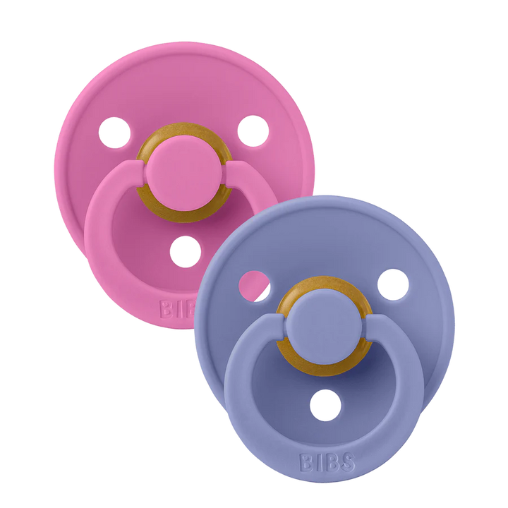 BIBS Round Colour Latex Dummies Twin Pack Size 2 (6-18 Months)