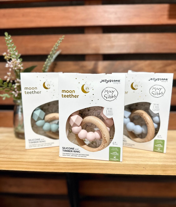 The Thrifty Mumma Jellystone Designs May Gibbs Moon Teether Rings
