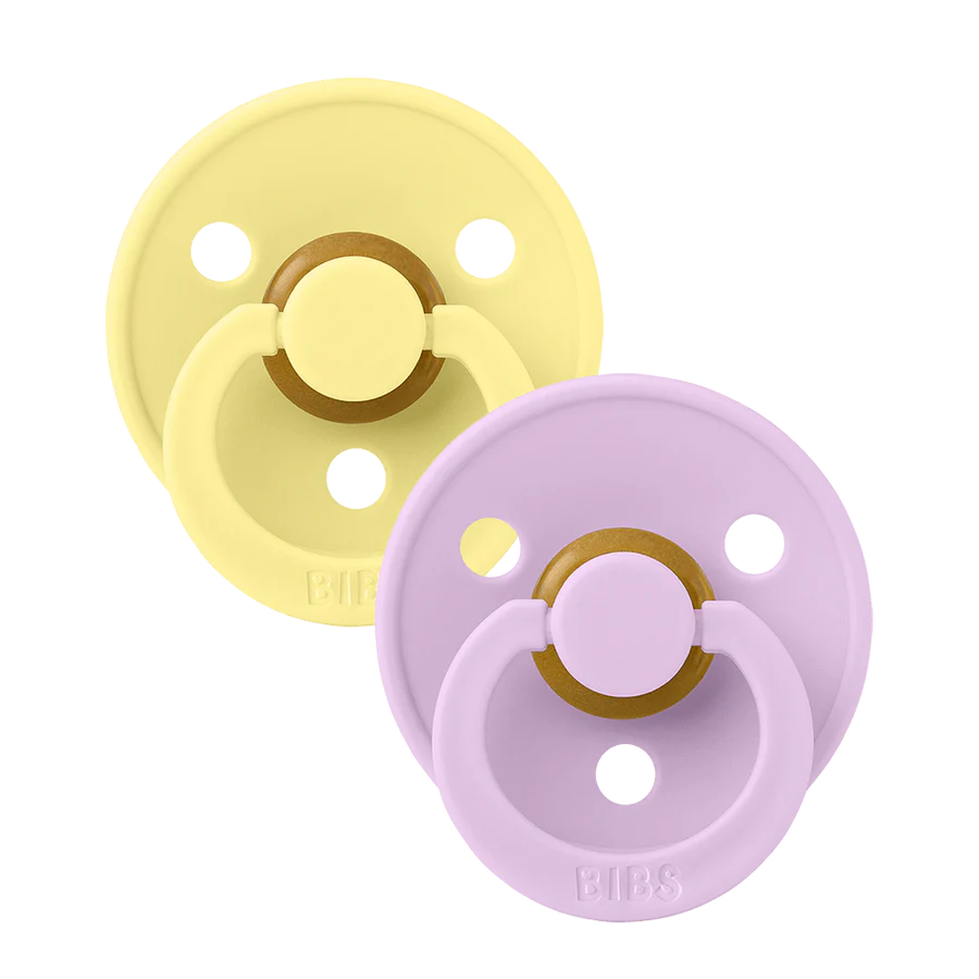 BIBS Round Colour Latex Dummies Twin Pack Size 2 (6-18 Months)