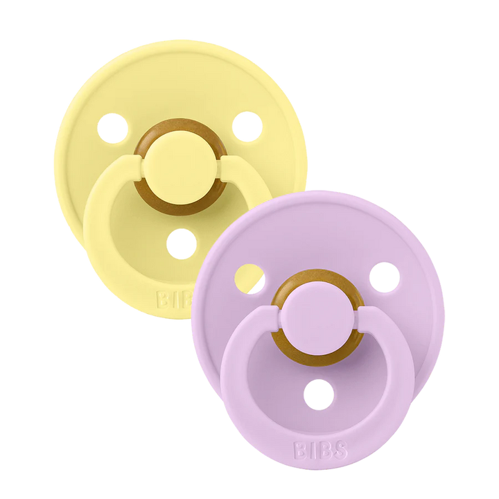 BIBS Round Colour Latex Dummies Twin Pack Size 2 (6-18 Months)
