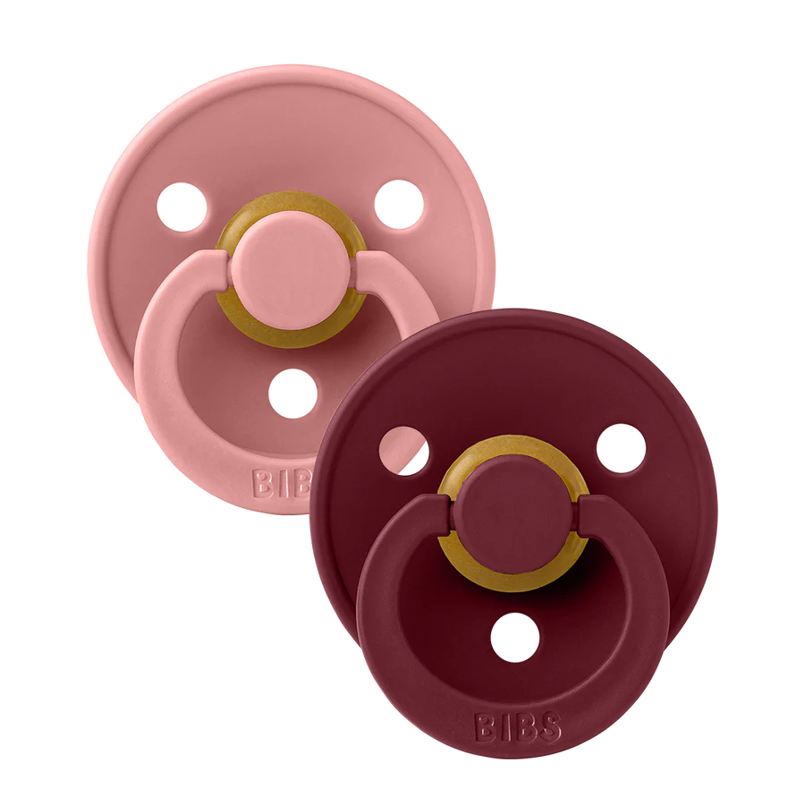 BIBS Round Colour Latex Dummies Twin Pack Size 2 (6-18 Months)