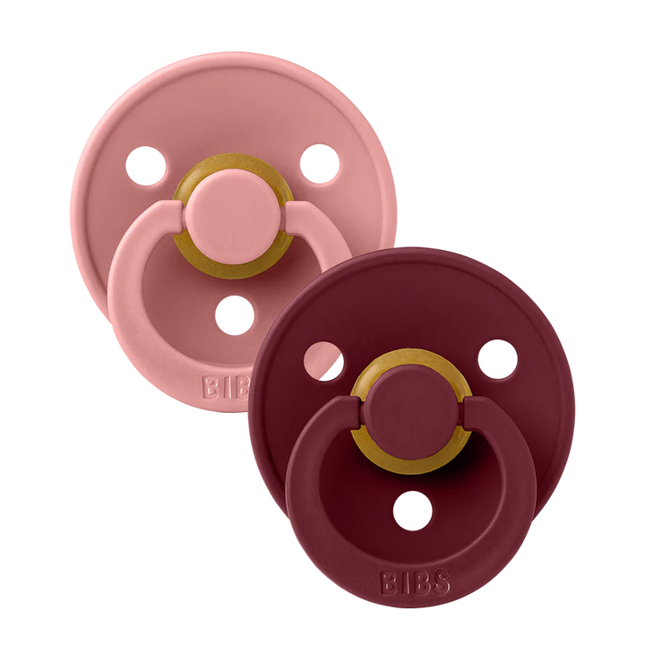 BIBS Round Colour Latex Dummies Twin Pack Size 2 (6-18 Months)