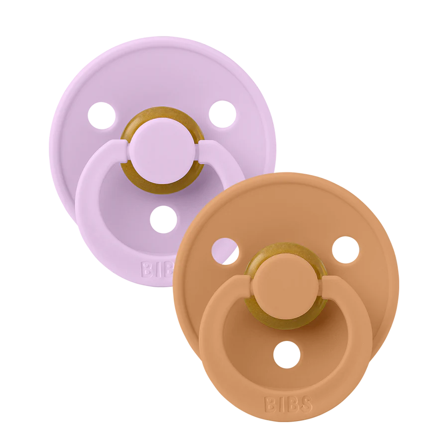 BIBS Round Colour Latex Dummies Twin Pack Size 2 (6-18 Months)