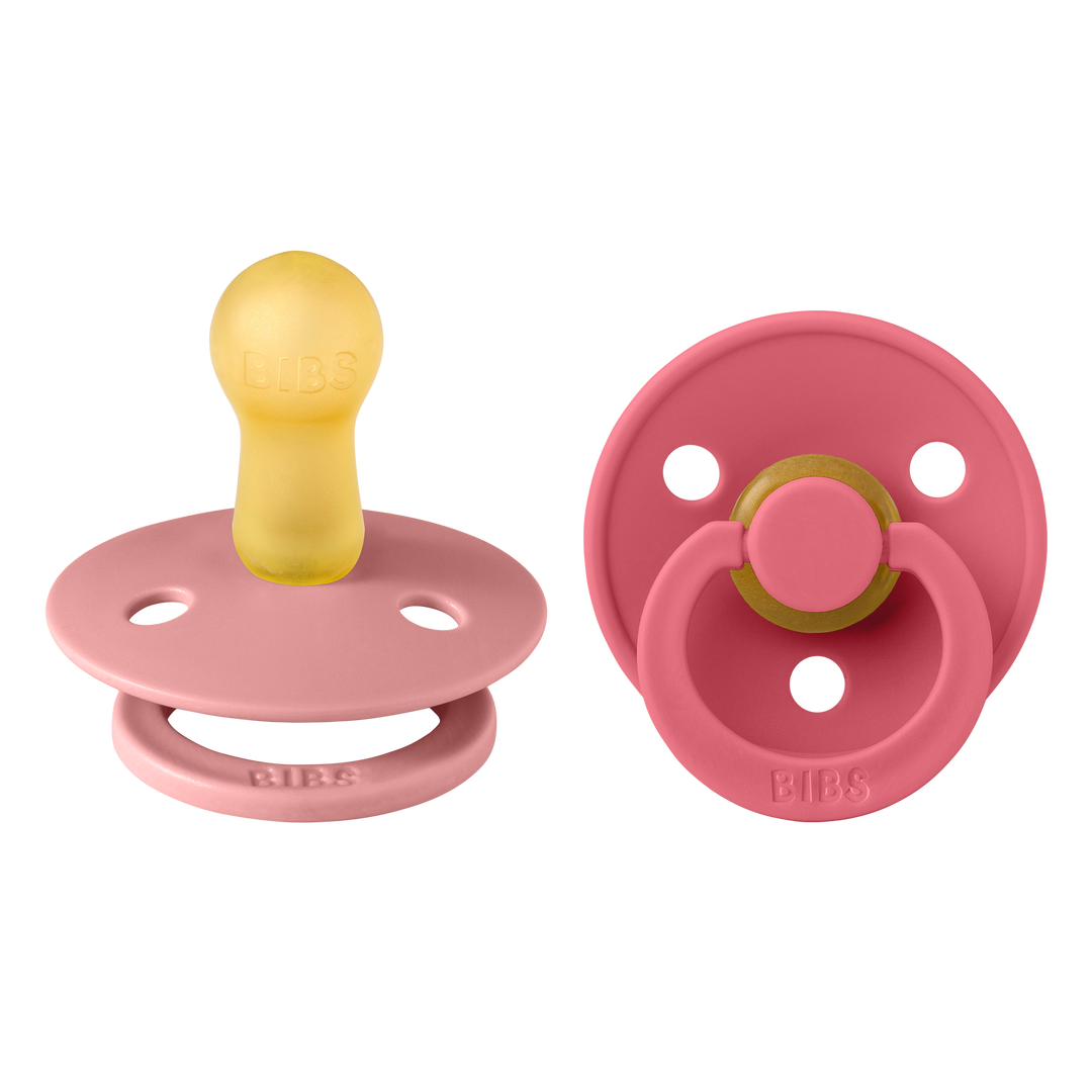 BIBS Round Colour Latex Dummies Twin Pack Size 1 (0-6 Months)