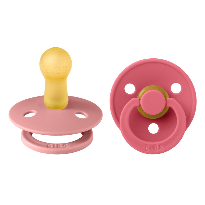 BIBS Round Colour Latex Dummies Twin Pack Size 1 (0-6 Months)