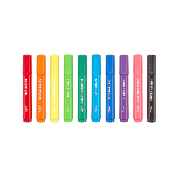 Big Bright Jumbo Brush Markers - Set of 10