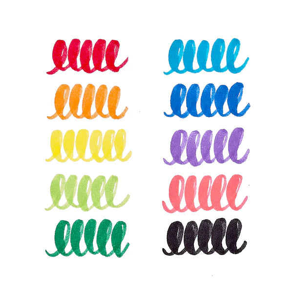 Big Bright Jumbo Brush Markers - Set of 10
