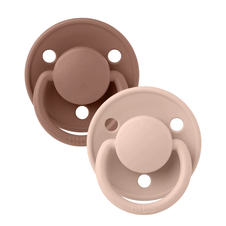 SALE BIBS Round De Lux Silicone Dummies 2 Pack (ONE SIZE 0-3 Years)
