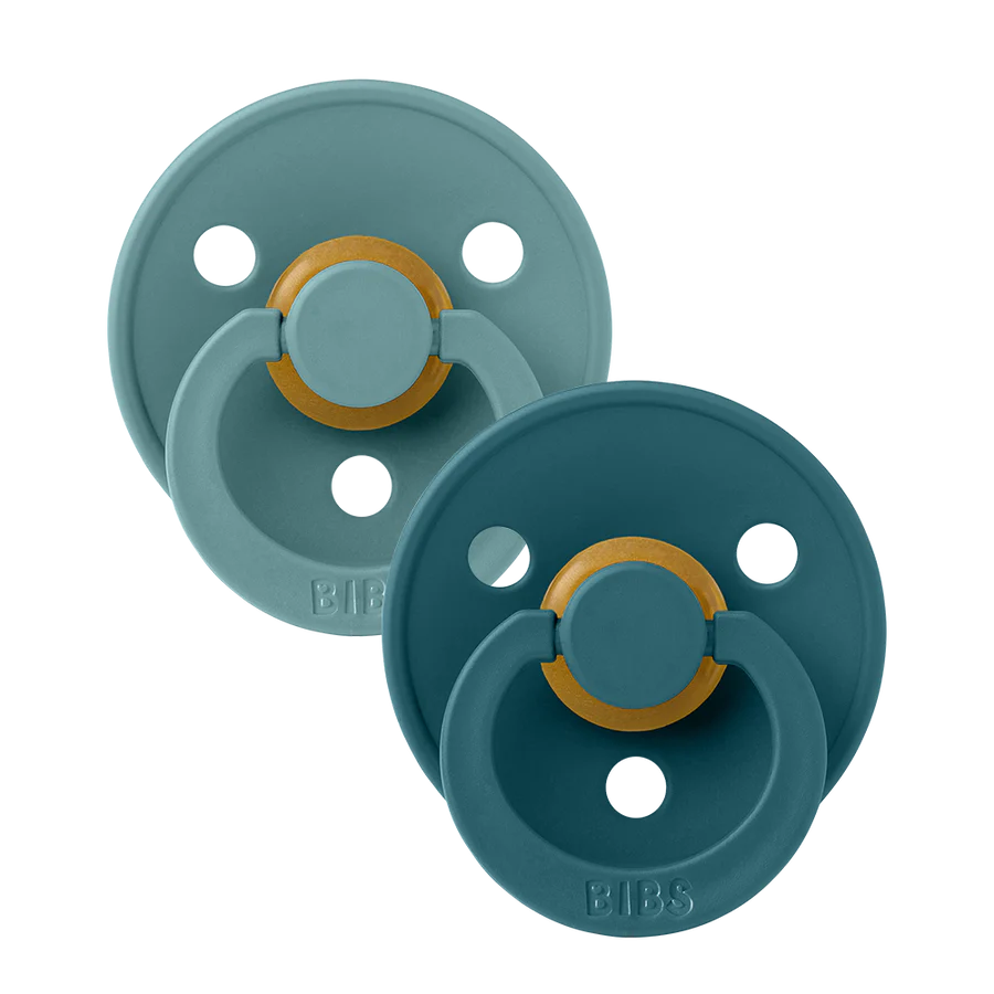 BIBS Round Colour Latex Dummies Twin Pack Size 2 (6-18 Months)