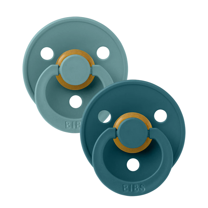 BIBS Round Colour Latex Dummies Twin Pack Size 2 (6-18 Months)