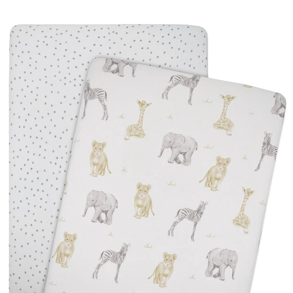 Jersey Bassinet Fitted Sheet 2-Pack - Savannah Babies