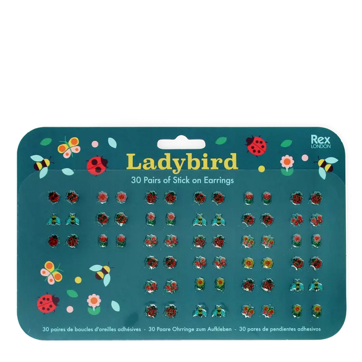 Kids Stick-On Earrings - Ladybirds