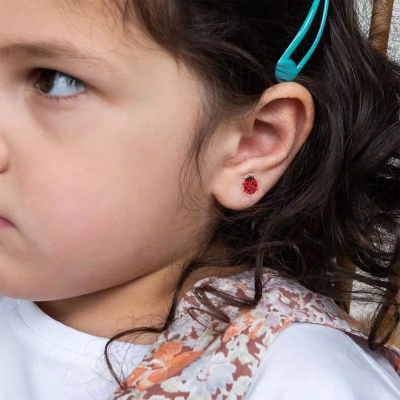 Kids Stick-On Earrings - Ladybirds