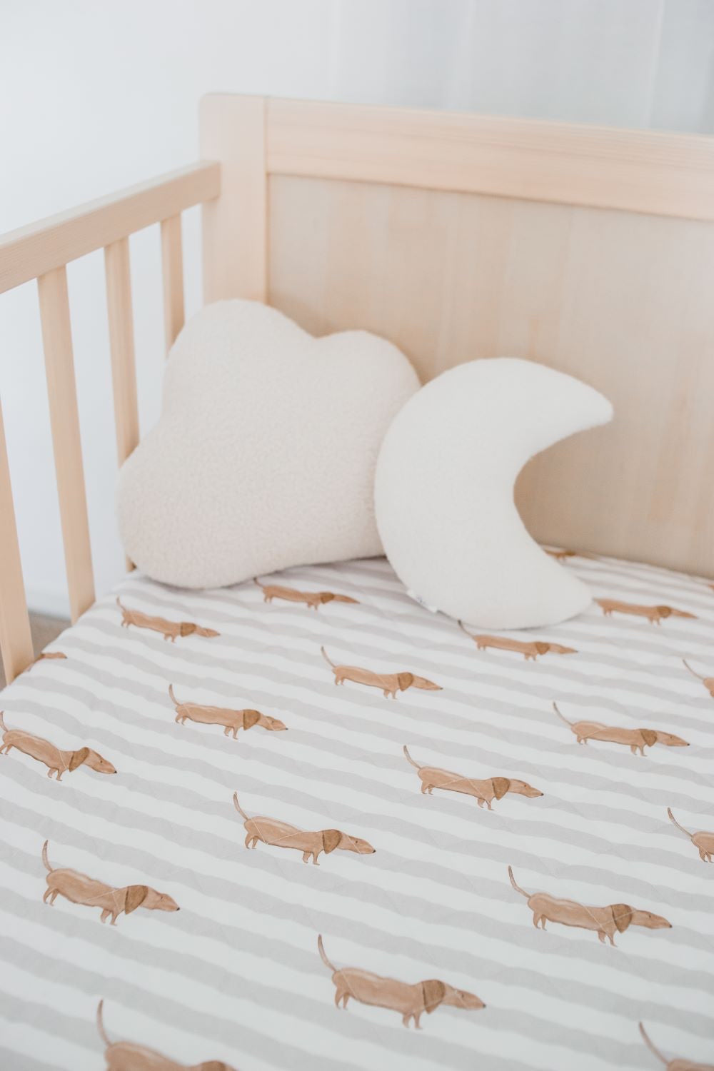 Bambella Designs 2-in-1 Waterproof Cot Sheet & Mattress Protector | Dachshund Days