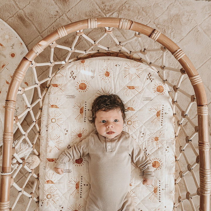 Bambella Waterproof Bassinet Sheet | Bohemian Sunshine