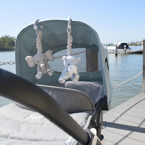 Pram/Stroller Toys - Elephant & Hippo