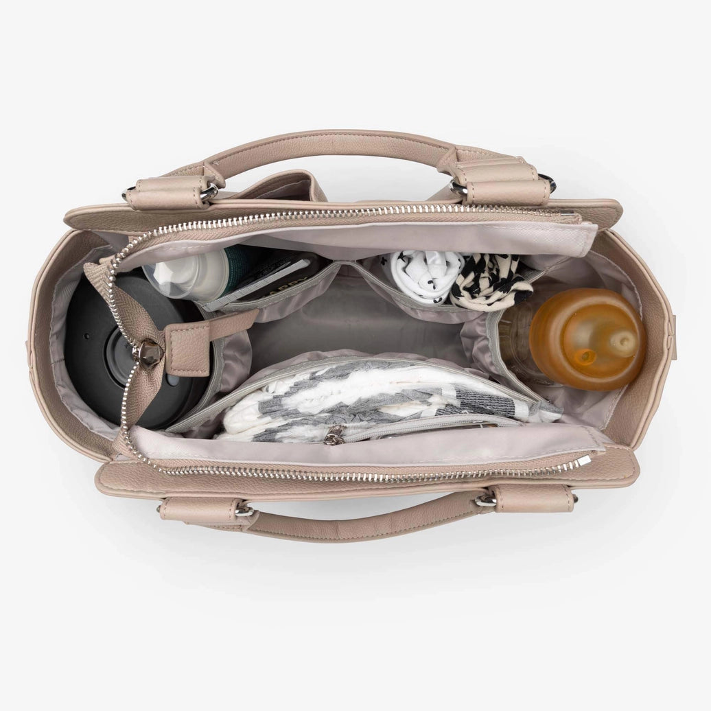 Vanchi Amelia Convertible Nappy Bag/ Pram Caddy - Stone