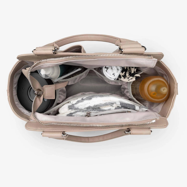 Vanchi Amelia Convertible Nappy Bag/ Pram Caddy - Stone