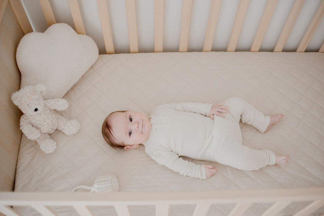 Bambella 2-in-1 Waterproof Cot Sheet & Mattress Protector | Oat