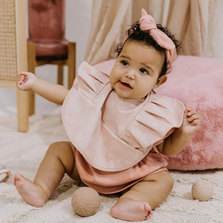 Snuggle Hunny Waterproof Frill Snuggle Bib - Dusty Rose