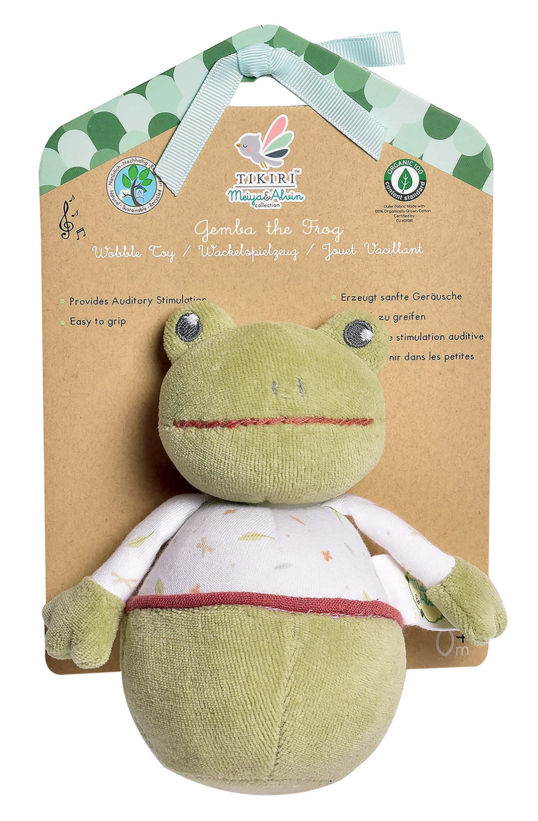 Tikiri Organic Gemba Frog Wheeble Wobble Toy