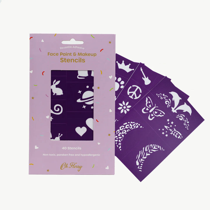 Oh Flossy Reusable Adhesive Face Paint & Makeup Stencils