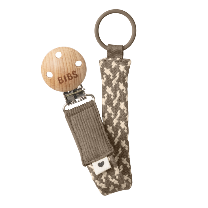 BIBS Pacifier Clip | Dark Oak & Vanilla