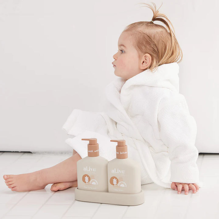 al.ive body Calming Oatmeal Baby Duo Wash & Body Lotion Tray Gift Set