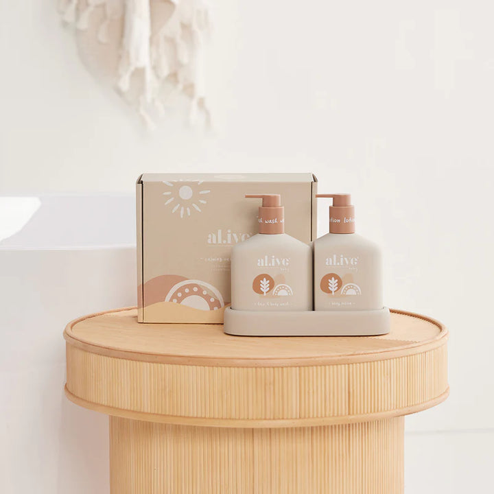 al.ive body Calming Oatmeal Baby Duo Wash & Body Lotion Tray Gift Set