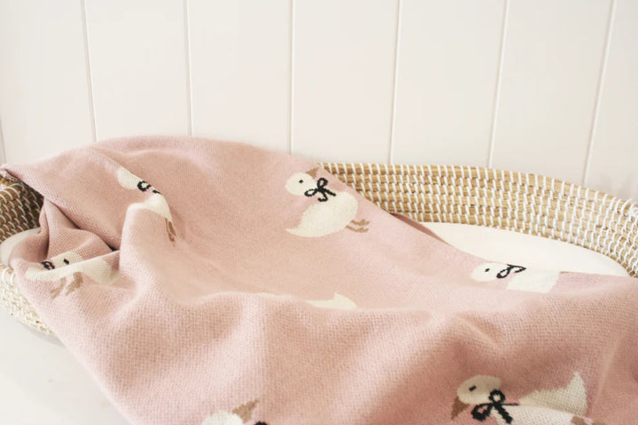 Alimrose Cotton Duck Baby Blanket - Petal Pink
