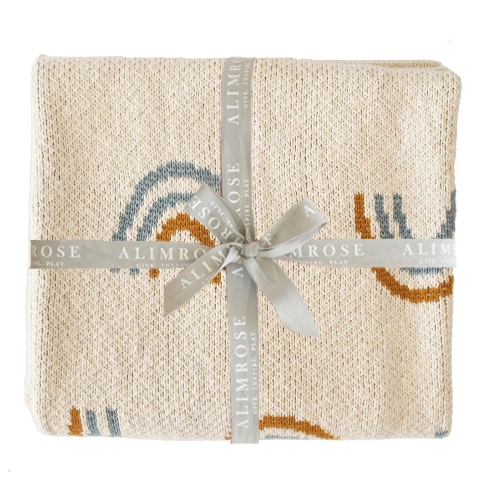 Alimrose Cotton Rainbow Baby Blanket - Blue