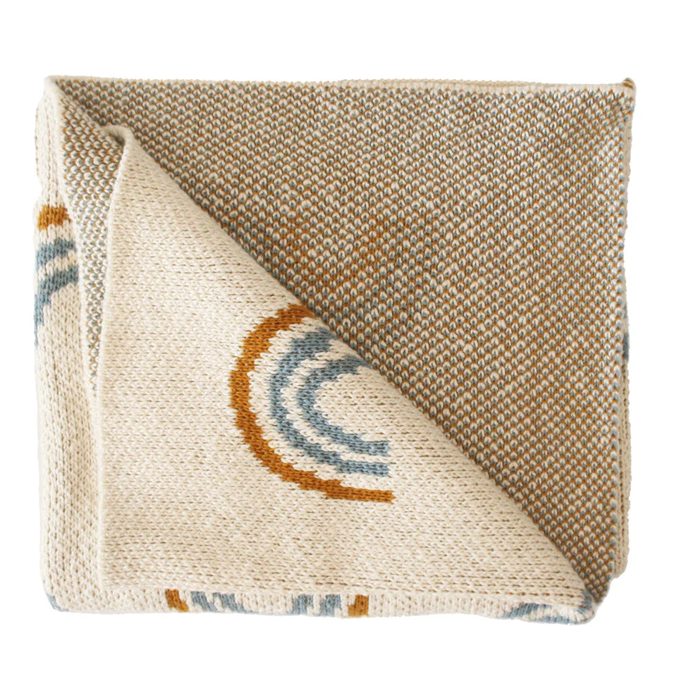 Alimrose Cotton Rainbow Baby Blanket - Blue