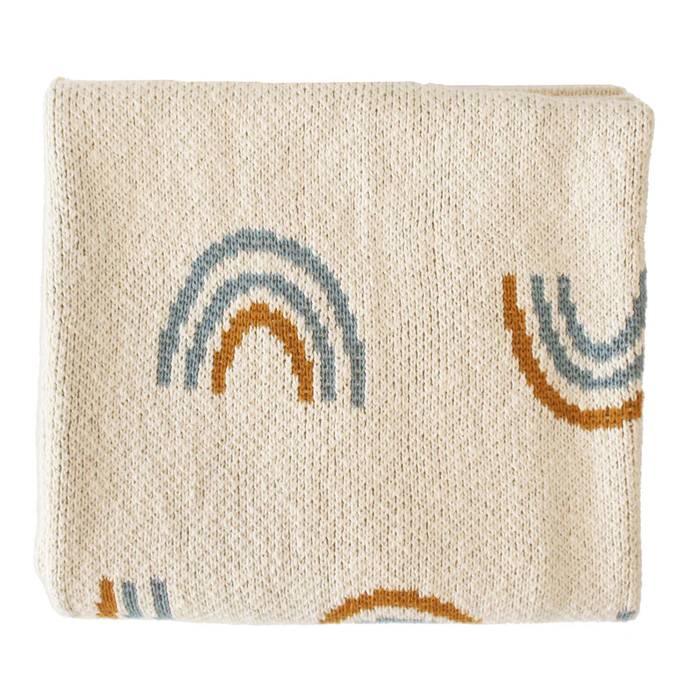 Alimrose Cotton Rainbow Baby Blanket - Blue