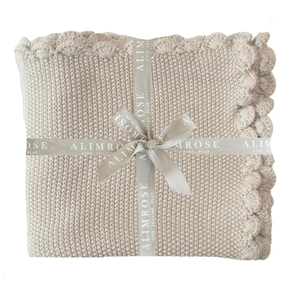 Alimrose Mini Moss Stitch Baby Blanket - Latte