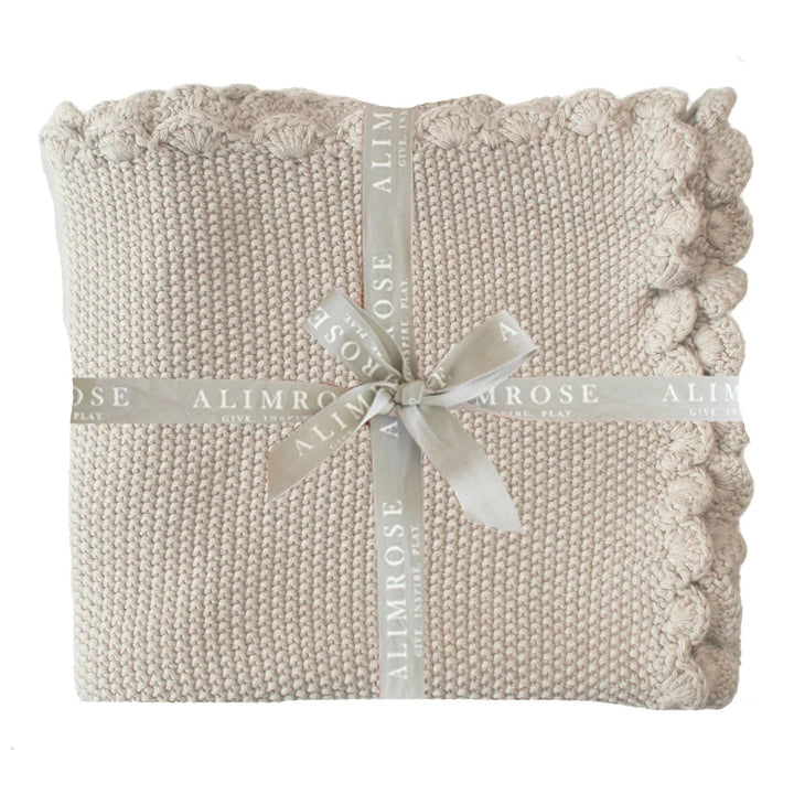Alimrose Mini Moss Stitch Baby Blanket - Latte