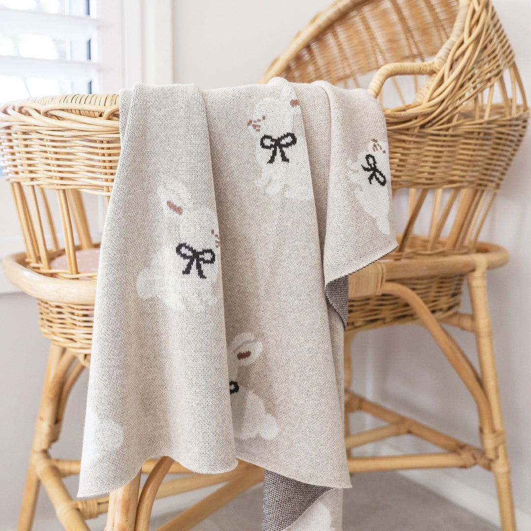 Alimrose Baby Bunny Blanket - Natural