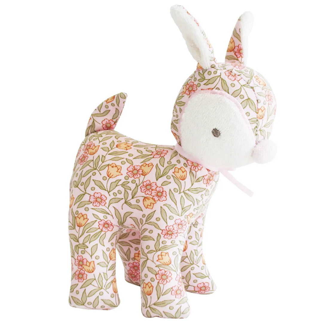 Alimrose Baby Deer Rattle Blossom Lily Pink