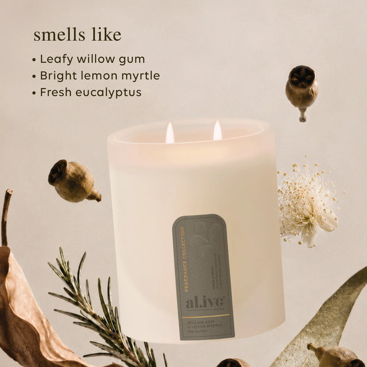 al.ive Soy Candle - Willow Gum & Lemon Myrtle