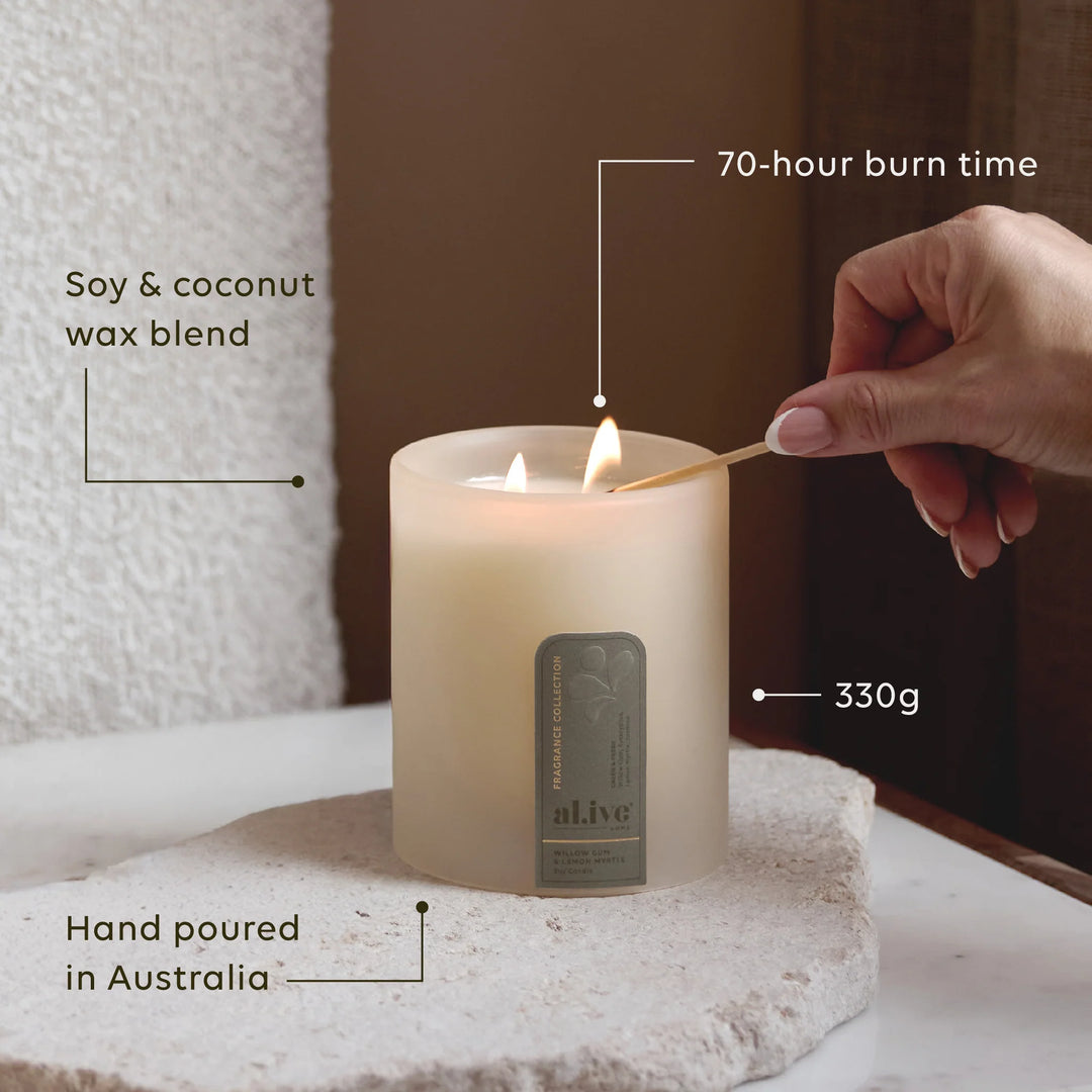 al.ive Soy Candle - Willow Gum & Lemon Myrtle