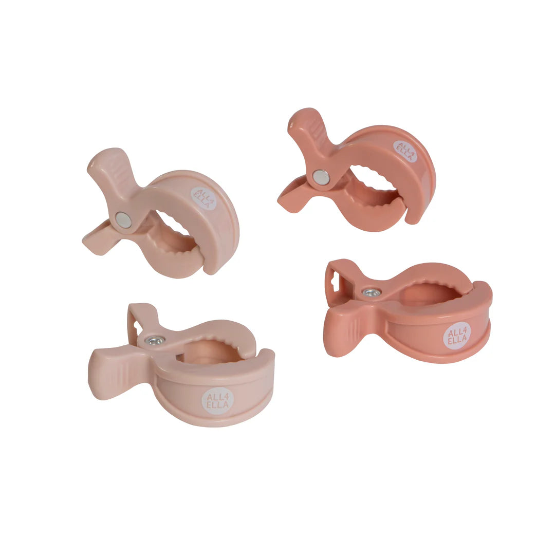 All4Ella Pram Pegs 4 Pack - Cream & Peach