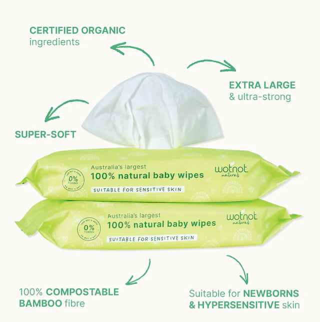Wotnot Naturals Biodegradable Wipes Baby Wipes Travel 20 Pack