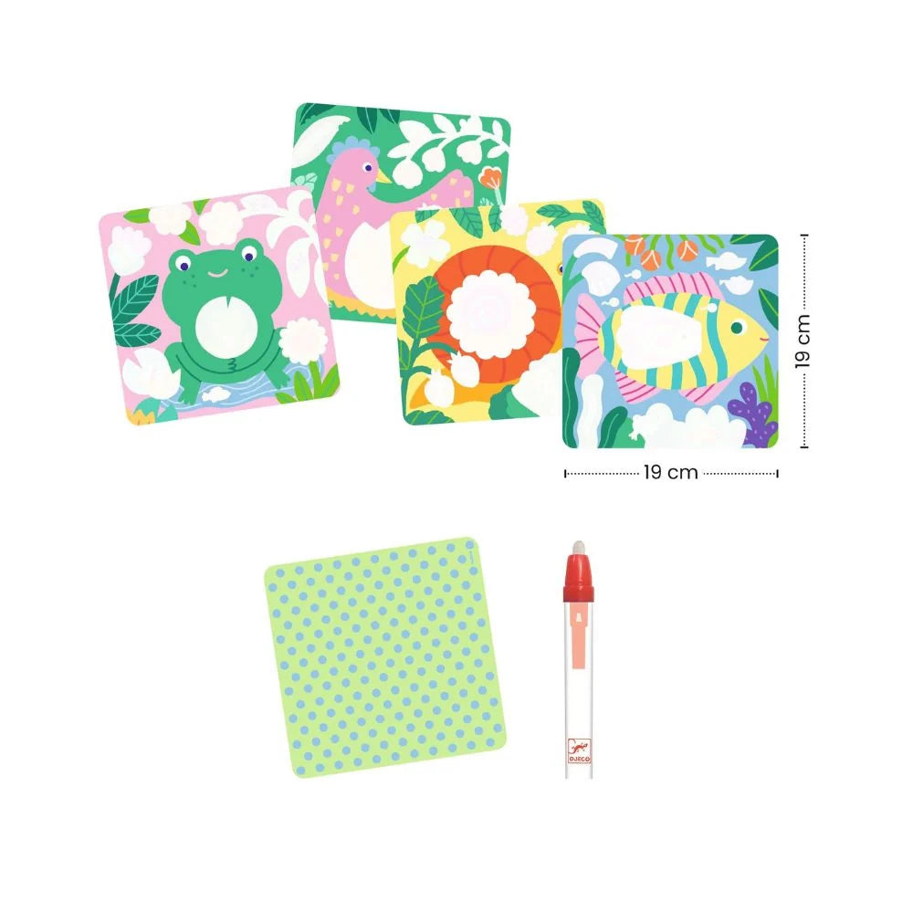 Djeco Magic Colouring Peekaboo! Garden Baby Animals