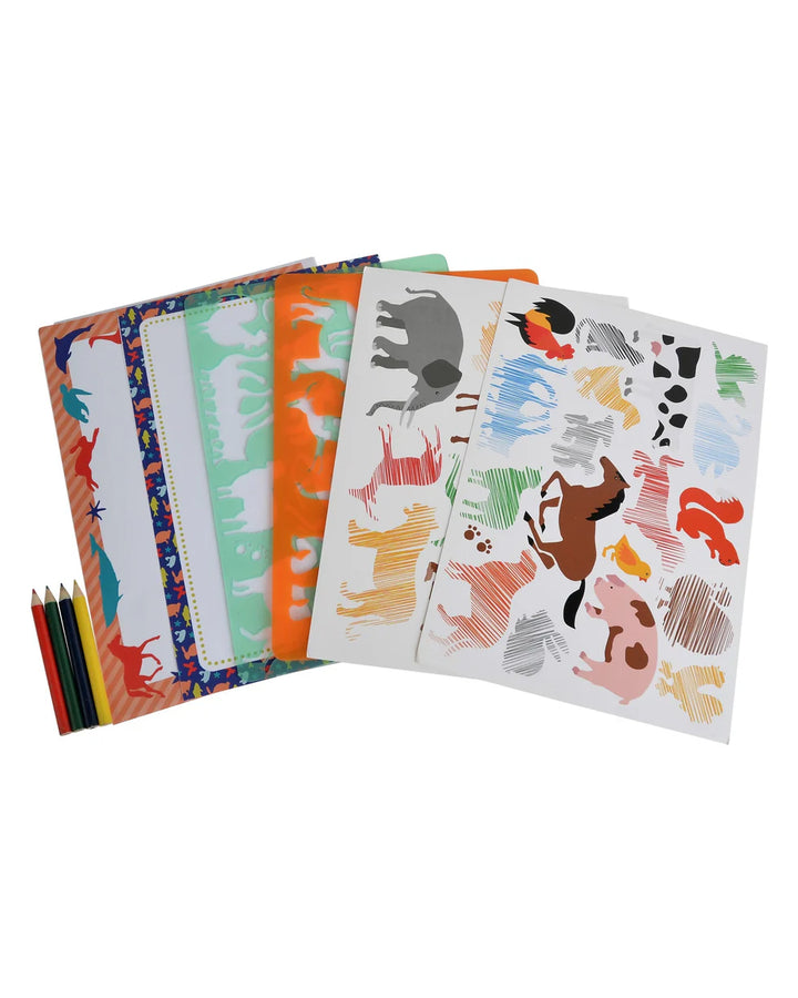 Stencil & Pencil Double Pack - Animals