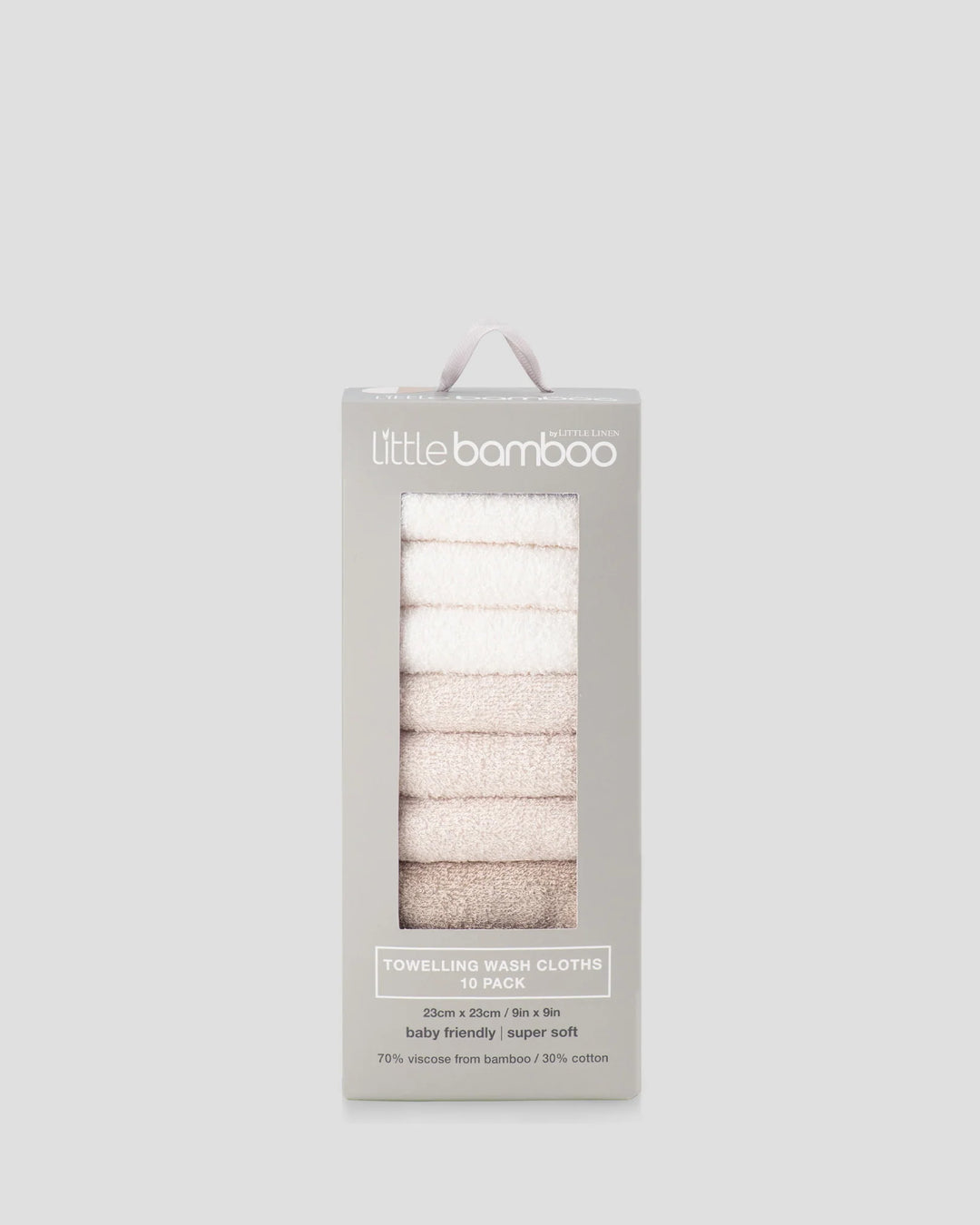 Little Bamboo Baby Toweling Washer 10 Pack - Iced Coffee
