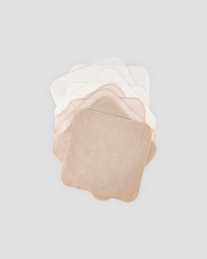 Little Bamboo Baby Toweling Washer 10 Pack - Iced Coffee