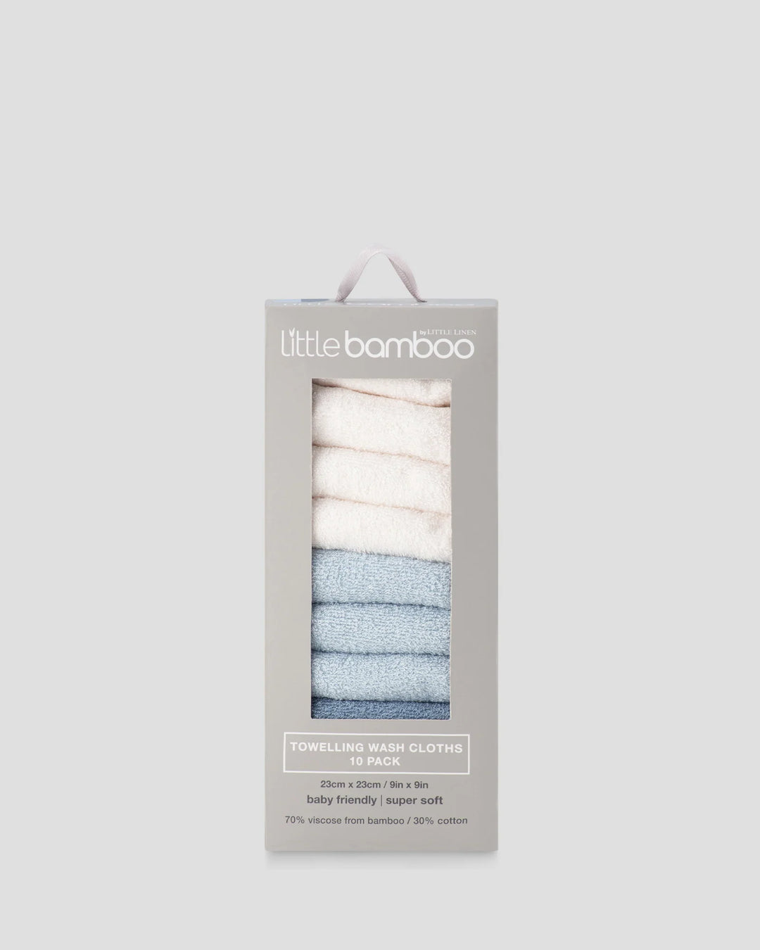 Little Bamboo Baby Toweling Washer 10 Pack - Retro Blue